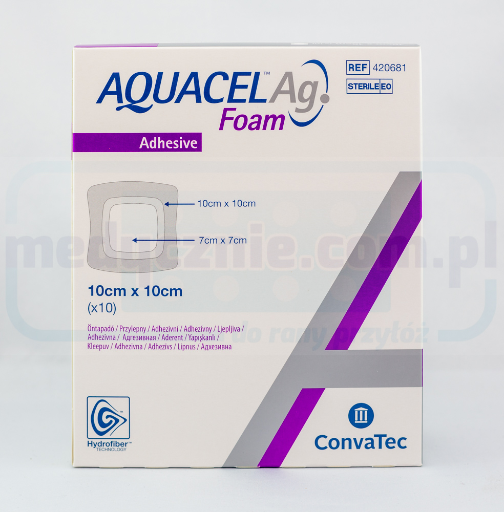 Aquacel Foam Ag Adhesive 10*10см багатошарова пінопластова пов'язка 1шт